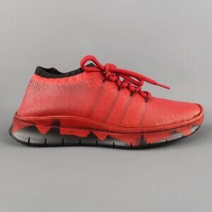 MAISON MARGIELA Size 7.5 Red Painted Knit Lace Up Sneakers